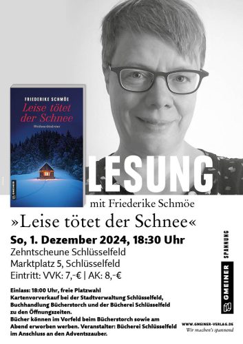 Autorenlesung mit Friederike Schmöe, "Leise tötet der Schnee"